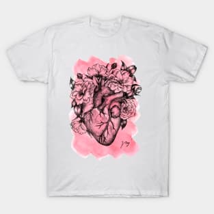 Foral Heart Watercolor T-Shirt